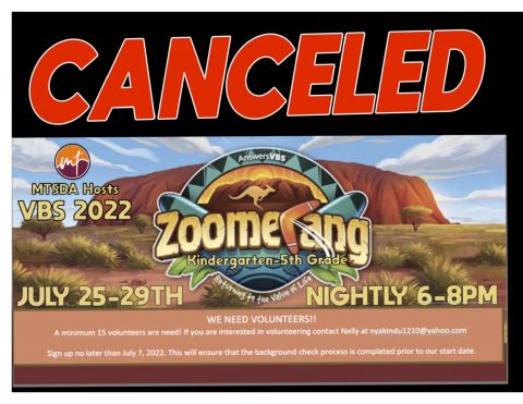 Hello everyone. We regret to inform you that VBS for 2022 will be postponed until 2023. Thank you very much for showing interest in helping the team this year. Although we are disappointed we are excited to share that we plan on starting children's church 2x per month starting in September which will have a VBS style. We will call on you to tell help with various components of the programs. Thank you so much. Kindly inform others. Sorry for any inconvenience.